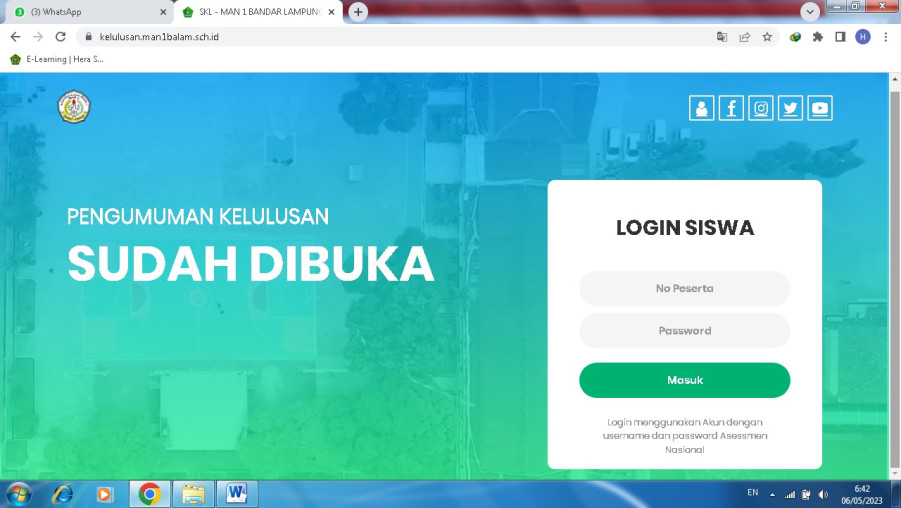 Pengumuman Kelulusan Siswa Kelas XII MAN 1 Bandar Lampung Tahun Pelajaran 2022/2023