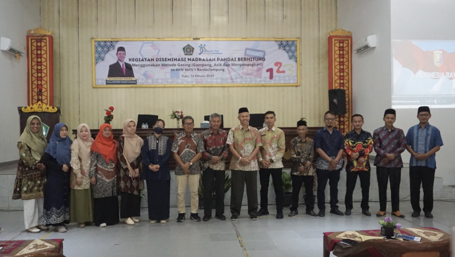 Kegiatan Diseminasi Madrasah Pandai Berhitung Menggunakan Metode Gasing (Gampang, Asik dan Menyenangkan) se-KKM MAN 1 Bandar Lampung