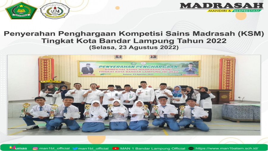 Penyerahan Hadiah Juara KSM Tingkat Kota Bandar Lampung