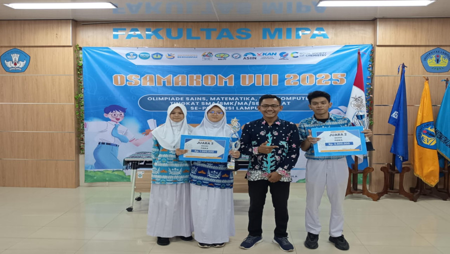 MAN 1 Bandar Lampung Raih Juara Olimpiade OSAMAKOM FMIPA UNILA