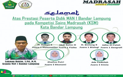 MAN 1 Bandar Lampung Raih Juara Umum KSM Kota Bandar Lampung Tahun 2021