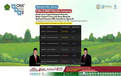 Lolos Seleksi OMI Tingkat Kota, Enam Murid MAN 1 Bandar Lampung Melaju ke Provinsi