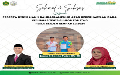 Juara 3 Ganda Putra Kejurnas Tenis Junior
